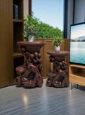 假山底座摆件客厅阳台花盆架加高垫仿木石桌置物架花架落地装饰品