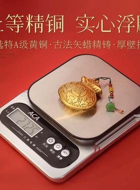 福袋黄铜创意招财进宝小摆件客厅开业乔迁送礼挂件文创把玩件聚宝