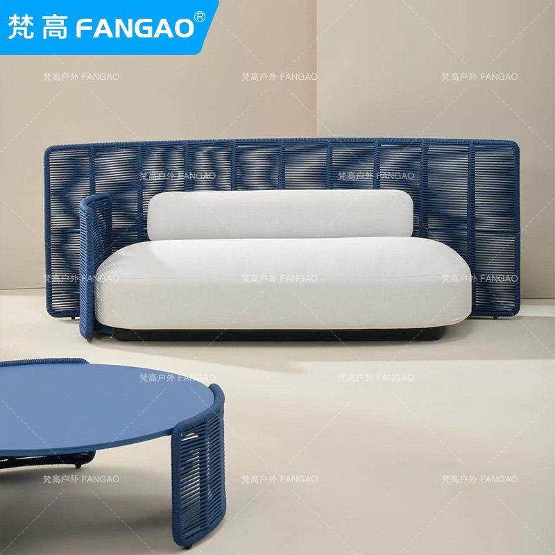 户外北欧编绳沙发组合藤编设计花园酒店休闲 室外庭院单人双人,淘宝优惠券,粉丝福利购,淘宝优惠卷