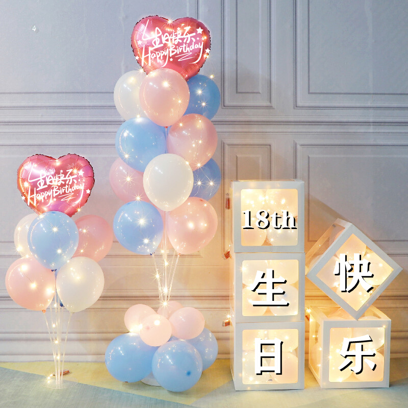 生日气球装饰男生女生儿童周岁背景墙装饰庆生会场景氛围布置用品-图2