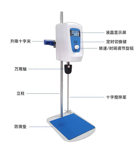 数显增力搅拌机低噪音恒速变频电机小型实验室定时无声搅拌机-图0