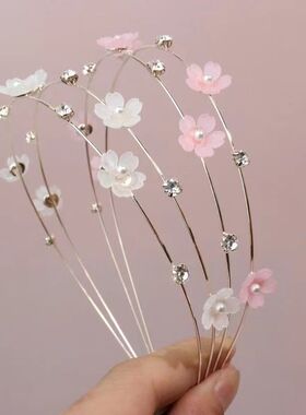 森系仙女樱花细款花朵发箍甜美百搭头箍女精致发卡头箍