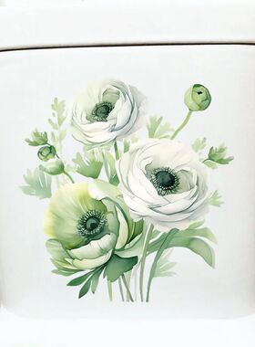 卫生间清新花卉创意防水坐便贴画个性浴室马桶盖装饰自粘贴纸