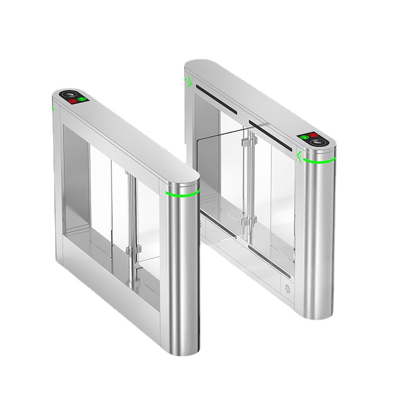 出入口刷卡感应不锈钢桥式斜角摆闸人行通道闸工地管理系统闸机-图3