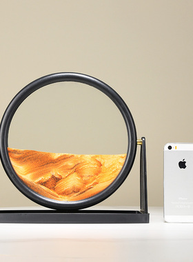 创意液体解压艺术流沙画沙漏摆件办公室客厅装R饰轻奢生日礼物饰