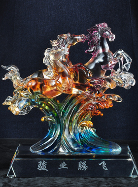 骏业腾飞马摆件马到成功s招财家居客厅酒柜装饰品老板办公桌工艺