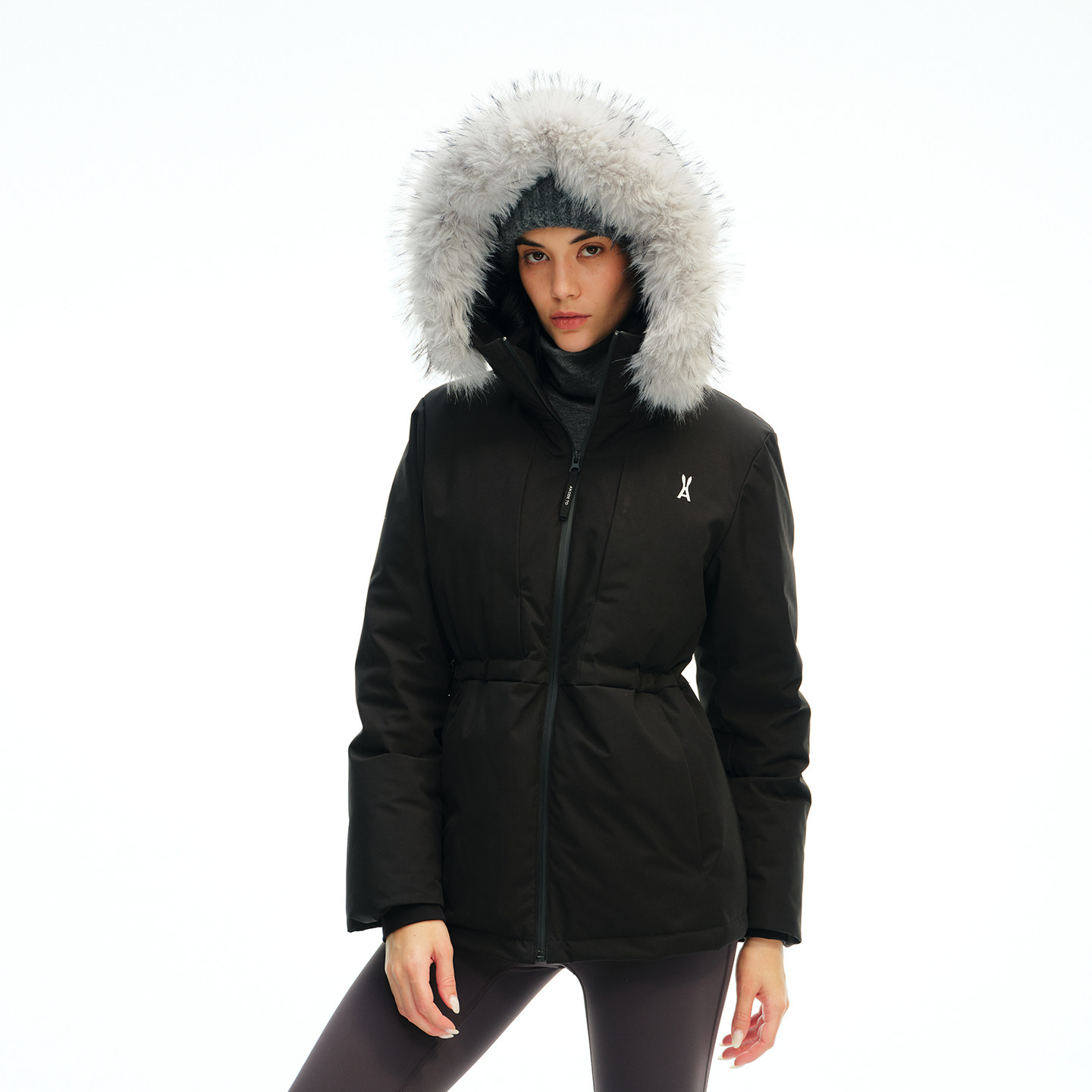 安欧兔小腰精派克服女中长款收腰羽绒服防水夹克毛领可拆2025新款,淘宝优惠券,粉丝福利购,淘宝优惠卷