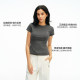 Anoutu Small Waist Essence Mask T-Shirt 4D Hyaluronic Acid Women's Breathable Cool Short Sleeve Casual Round Neck Top