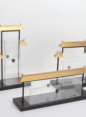 极速现代新c中式创意屋檐亚克力摆件玄关样板房间酒店会所电视柜