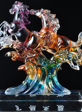 骏业腾飞马摆件马到成q功招财家居客厅酒柜装饰品老板办公桌工艺