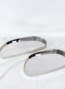 现代银色镜面不规则金属托w盘客厅餐桌收纳摆盘样板房饰品摆件