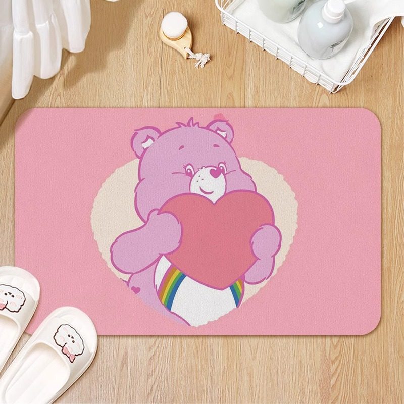 爱心熊 Care Bears 浴室卧室家居用异形地垫地毯卡通软胶防滑吸水,淘宝优惠券,粉丝福利购,淘宝优惠卷
