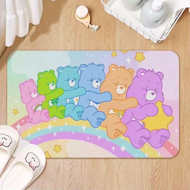 爱心熊 Care Bears 浴室卧室家居用异形地垫地毯卡通软胶防滑吸水,淘宝优惠券,粉丝福利购,淘宝优惠卷
