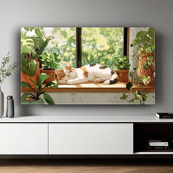 电视机套罩可爱治愈猫咪防尘罩保护套55/65/75/85寸遮光挡灰尘布,淘宝优惠券,粉丝福利购,淘宝优惠卷