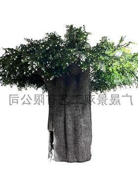 包柱子仿真榕树酒店洗浴美食城承重柱绿色装饰人造景观水泥假榕树