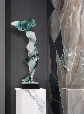 透明树脂现代创意雕塑创意工艺品摆件样板房玄关酒店大堂软装饰品