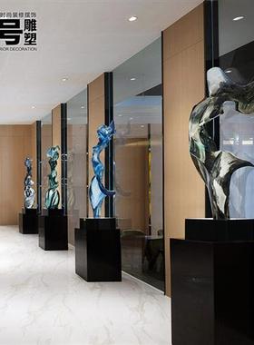 现代轻奢透明树脂雕塑摆件酒店大堂抽象艺术售楼处过道落地装饰品