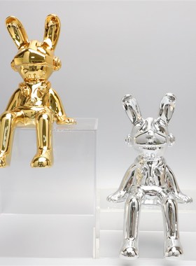 现代简约恶魔兔样板房售楼部卧室客厅书K房餐厅电视柜软装饰品摆