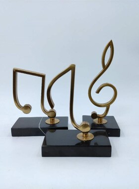 北欧音符摆件样板房软装饰品不锈C钢大理石家居客厅书房装饰柜摆