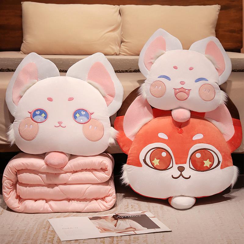 抱枕被子两用加厚空调毯子午睡办公室枕头被汽车载靠枕折叠二合一 - 图2