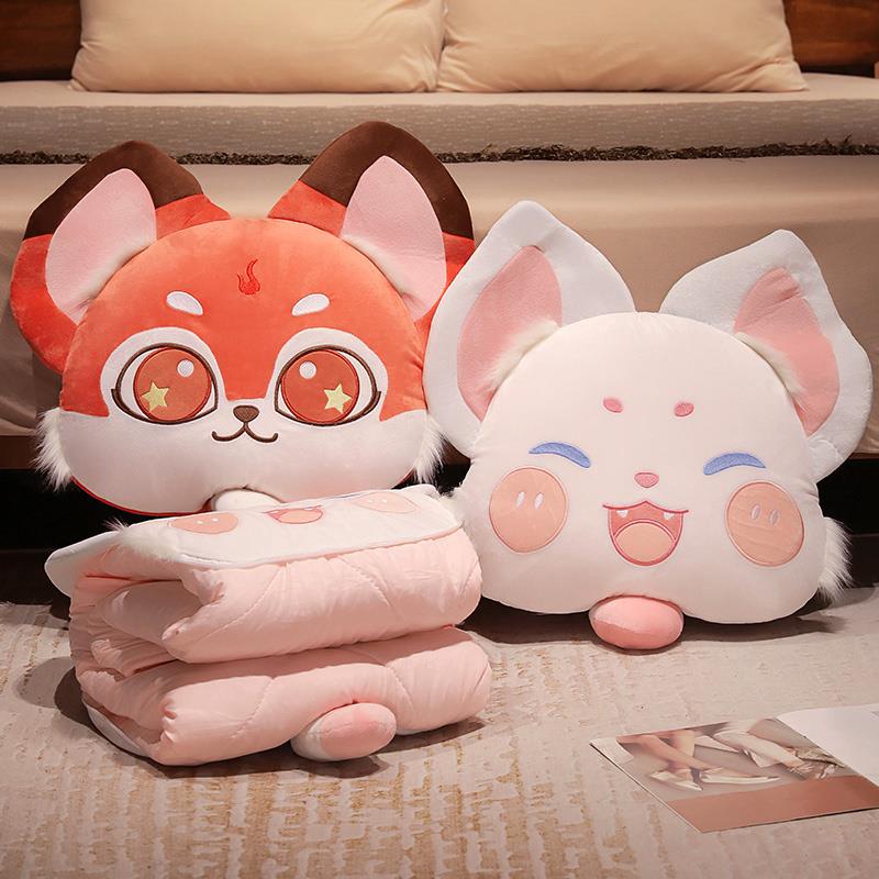 抱枕被子两用加厚空调毯子午睡办公室枕头被汽车载靠枕折叠二合一 - 图1