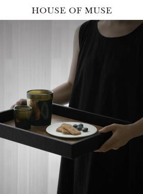 缪斯家 中古Ch@ne*天然果木皮托盘客厅卧室首饰盘家居高档收纳盘