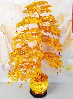 发财树纯手工编织铝丝摇钱树摆件客厅高档装饰品乔迁礼物开业招财