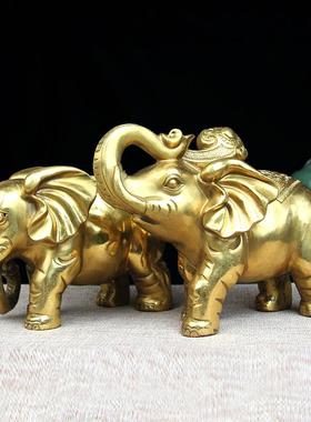 泰山福缘阁 铜大象摆件 吉祥如意吸水铜象饰品