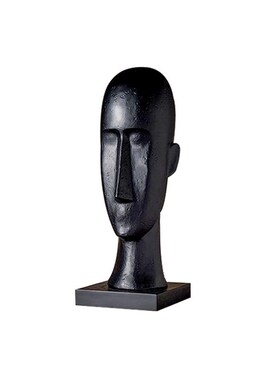 简约抽象后现代创意北欧黑白色人脸雕塑摆件家居家U具客厅软装饰