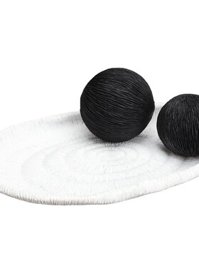 极简托盘摆件现代极简软装样板z房间客厅茶几白色收纳桌面几何摆