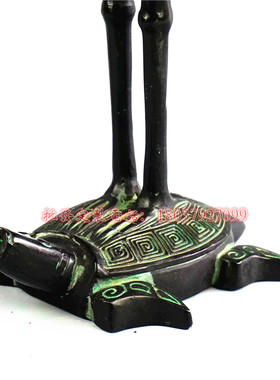 仿古青铜器 神龟立鸟博r山炉仙鹤熏炉家居装饰工艺品摆件古玩收藏