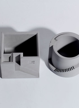 水泥微景观建筑多肉花盆器皿网红笔筒置物盘装饰T摆件北欧纪念碑