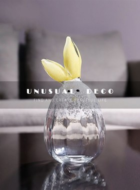 现代简约轻奢创意卡通玻璃小兔子摆件样板房客厅U卧室儿童房摆设