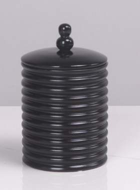 现代简约欧式螺文层叠黑色首饰盒收纳盒I摆件样板房软装饰品储物