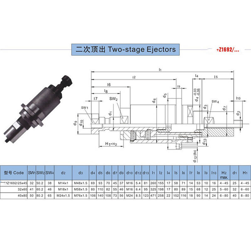 供应模具配件HASCO标准二次顶出Z1695/22 Z1695/25 Z1695/32 - 图0