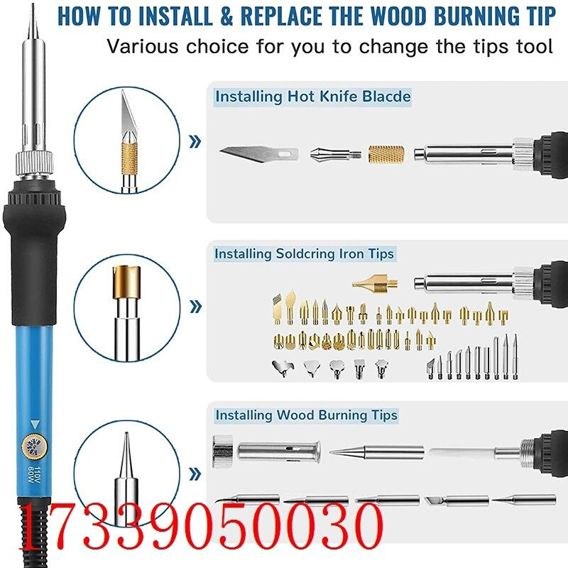 美欧英澳规雕刻电烙铁 60w可调内热式烙画套装110V 220V - 图2