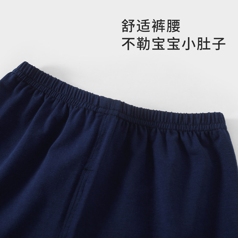 迷你木木屋婴儿男童短袖套装夏季薄款纯棉女童夏天短裤宝宝两件套