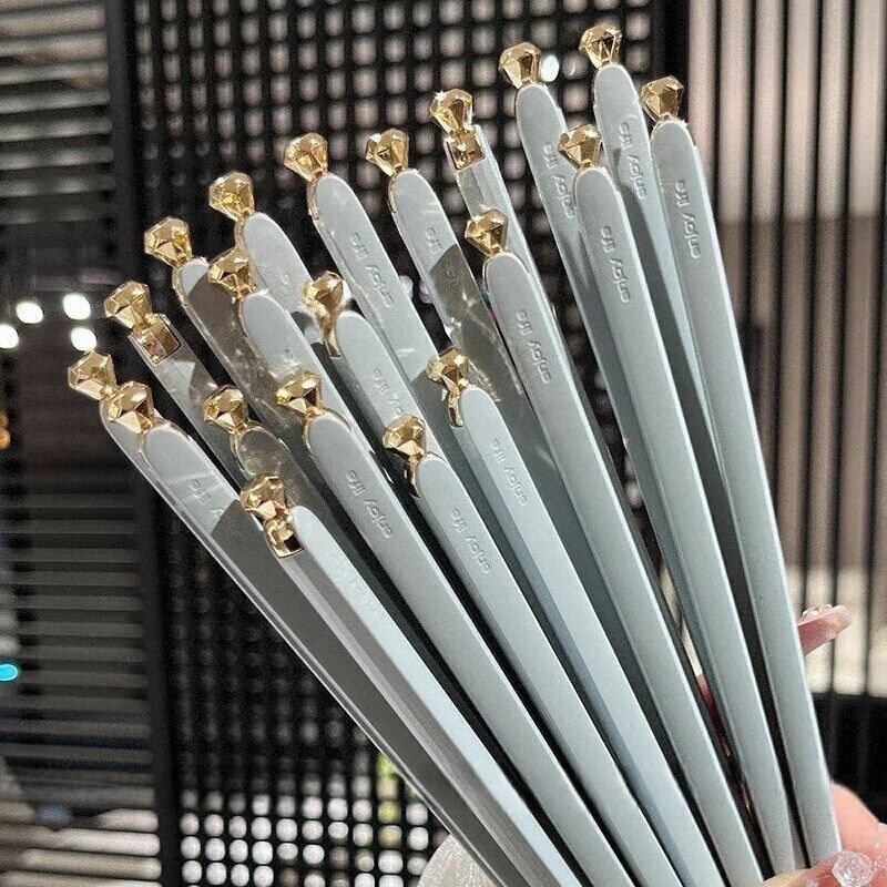 T4kzi蓝灰钻石抗菌合r金筷子 素雅家用防滑可洗碗机清洗创意餐具,淘宝优惠券,粉丝福利购,淘宝优惠卷