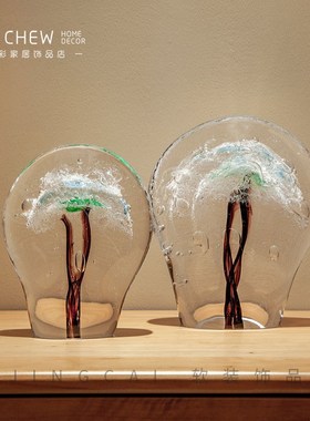 现代简约琉璃高级花瓶摆件酒店大B厅会所展厅客厅茶几家具软装饰