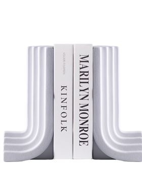 北欧家居饰品摆件样板房装饰建筑书挡摆设书N房书柜书桌面白色书