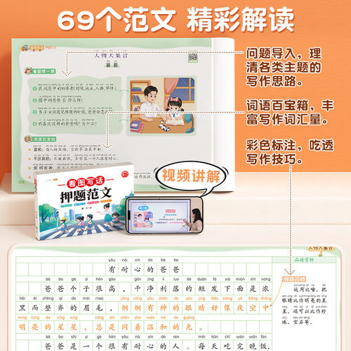 小学生看图写话押题范文一二年级下册人教版每日一学一练小学生看图说话写话训练作文素材大全专项训练练习书 - 图2