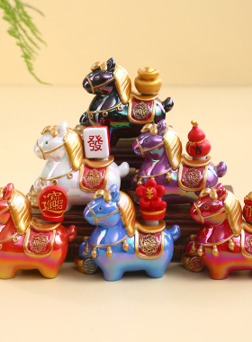 马年盲盒小马转转摆件创意小礼物