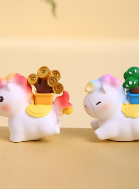 创意可爱迷你小马摆件马年吉祥物