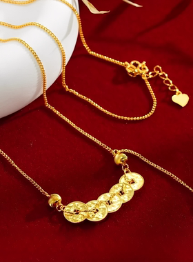 足金包银爆闪碎碎冰吴帝钱币项链