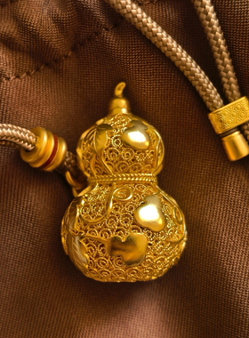 金包银同款花丝镂空福禄葫芦吊坠