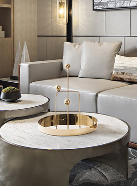 极简轻奢现代简约金属椭圆u形首饰架托盘摆件样板房售楼处软装饰