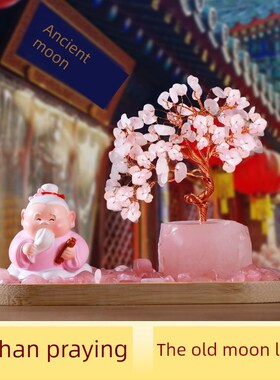 采购产品月亮旧装饰品,粉红水晶钱树,办公室C工作站,灯光入口装饰