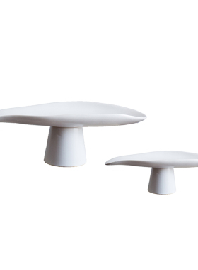 北欧黑色陶e瓷水果盘客厅茶几摆件 新中式高脚果盘 美式树叶果盘