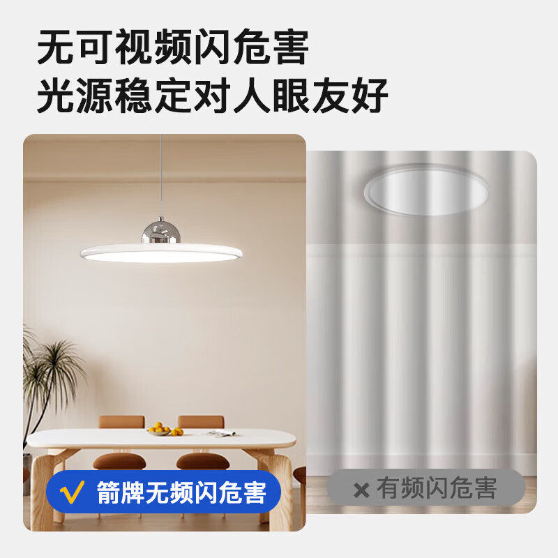 箭牌餐厅主灯2026年新款现代简约全光谱护眼吊线灯圆形餐桌吊灯具