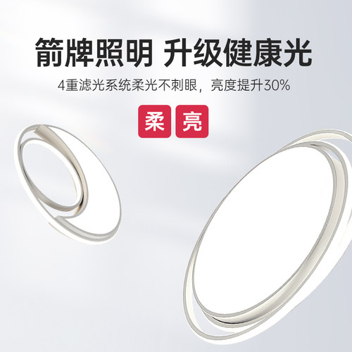 箭牌主卧室灯led吸顶灯简约现代个性儿童书房灯圆形家用护眼灯具 - 图2